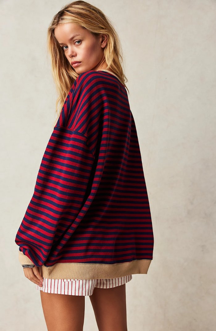 MAYA™ | Gestreifter Oversize - Pullover - bellanza