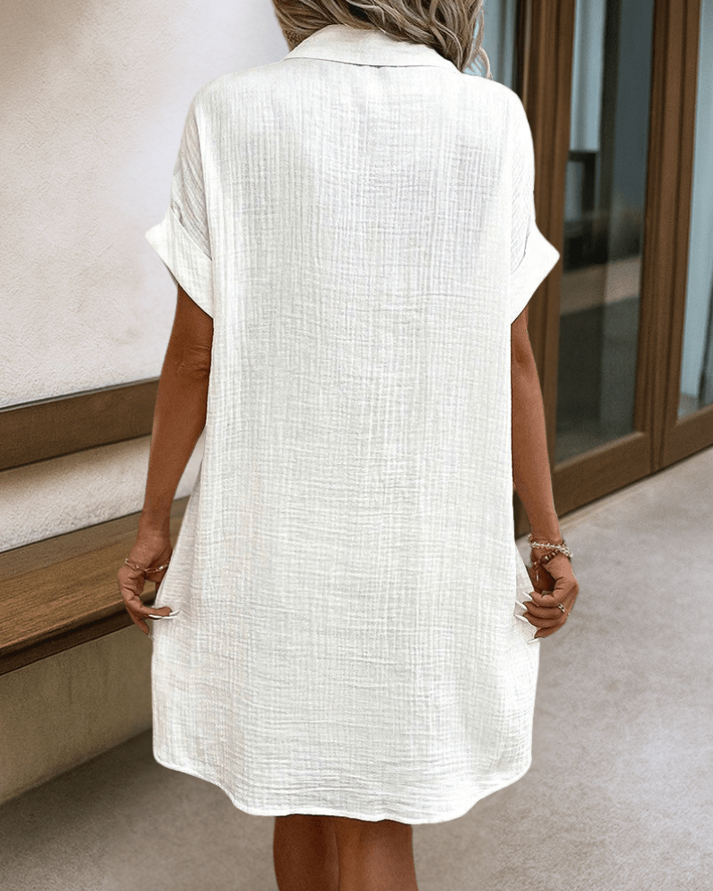 Melissa™ | Comfortabele Jurk met Knoopsluiting en Zakken - bellanza