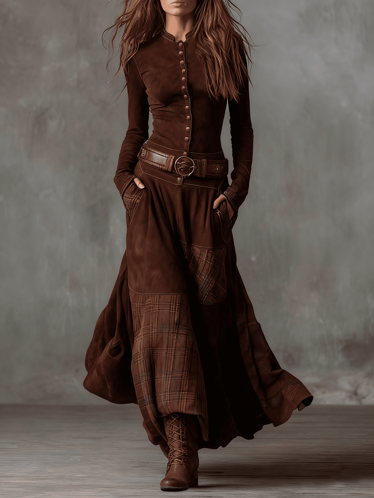 Michelle™ - Suède jurk met riem - Bellanza