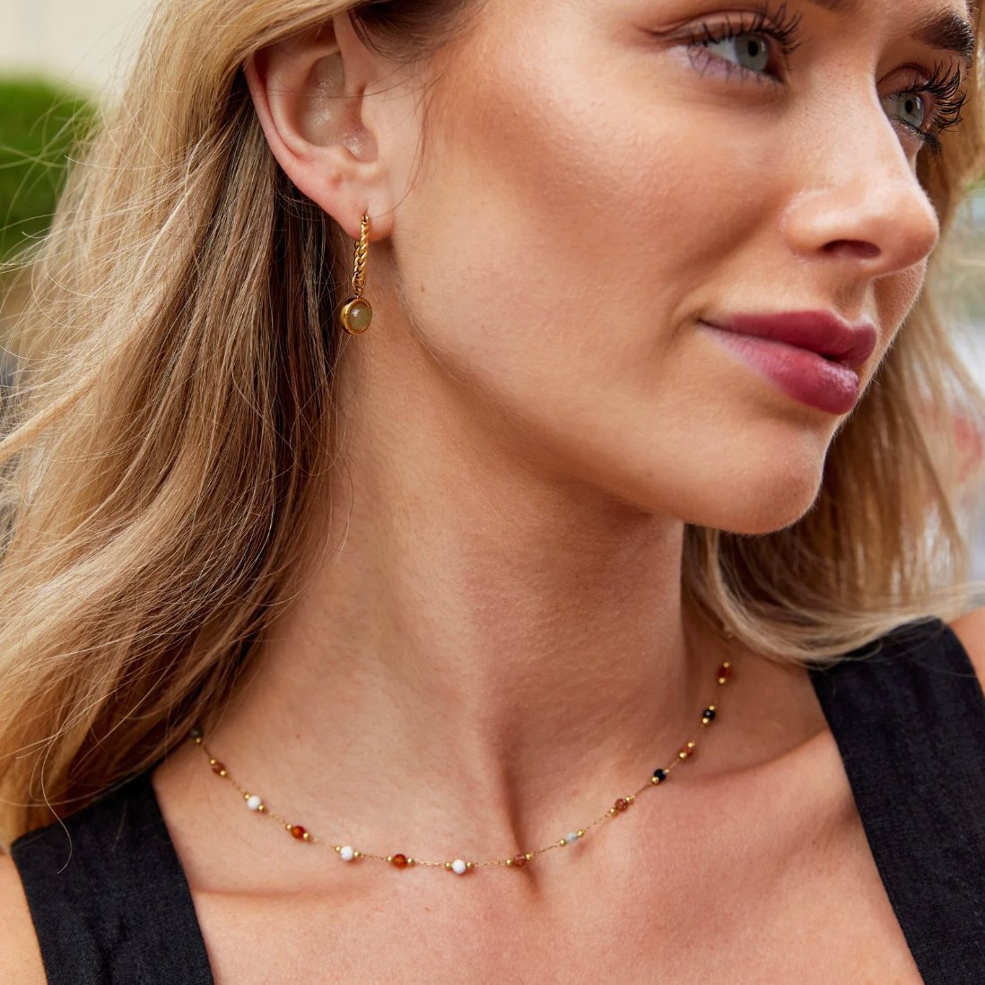 Minimalistische Collier met Steen - Bellanza