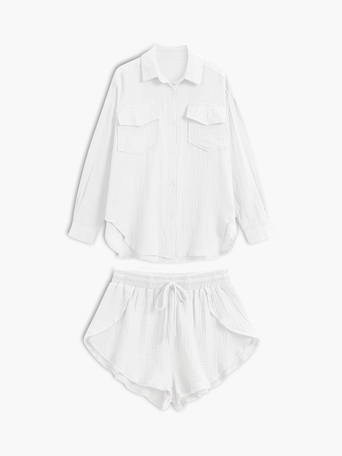 Minimalistische Kraag Twee - delige Korte Set - bellanza