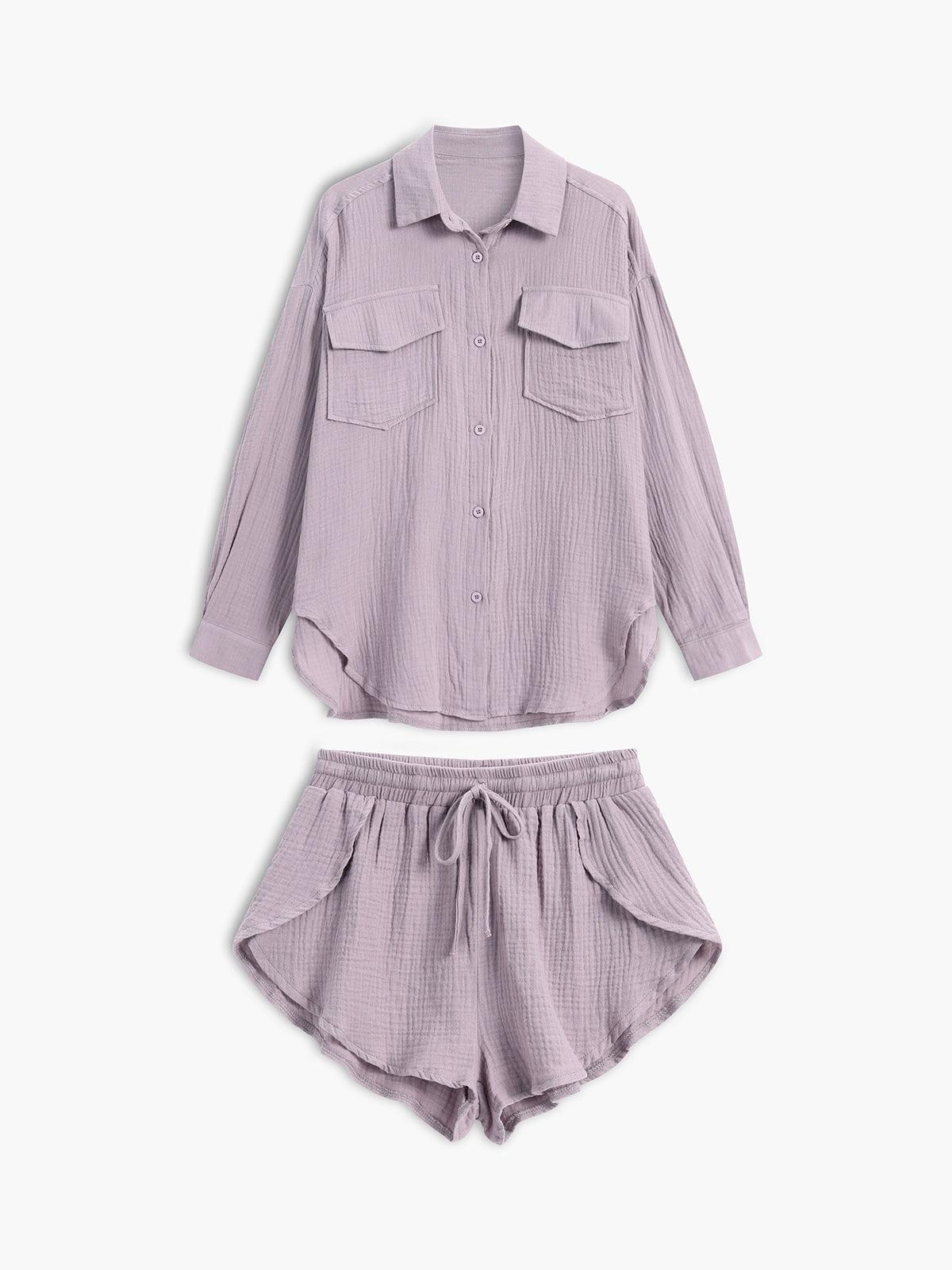 Minimalistische Kraag Twee - delige Korte Set - bellanza