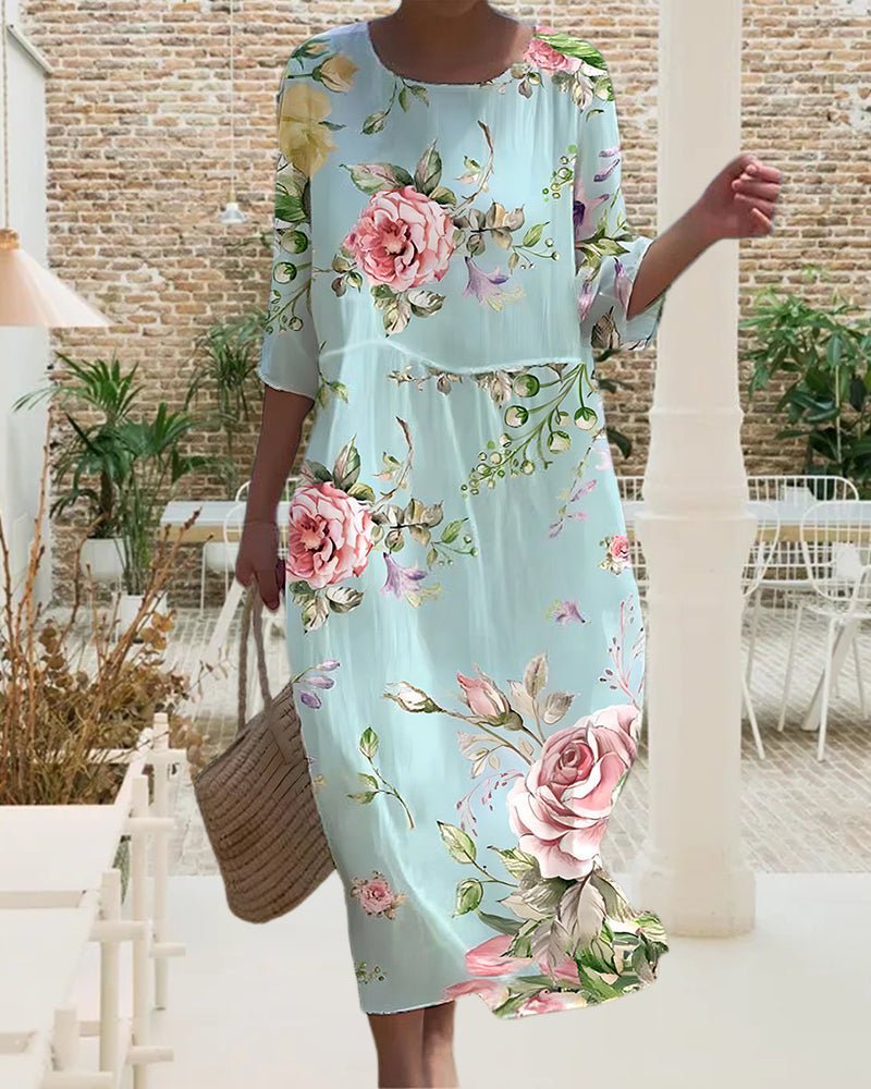 Miranda - Elegante jurk met bloemenprint - bellanza
