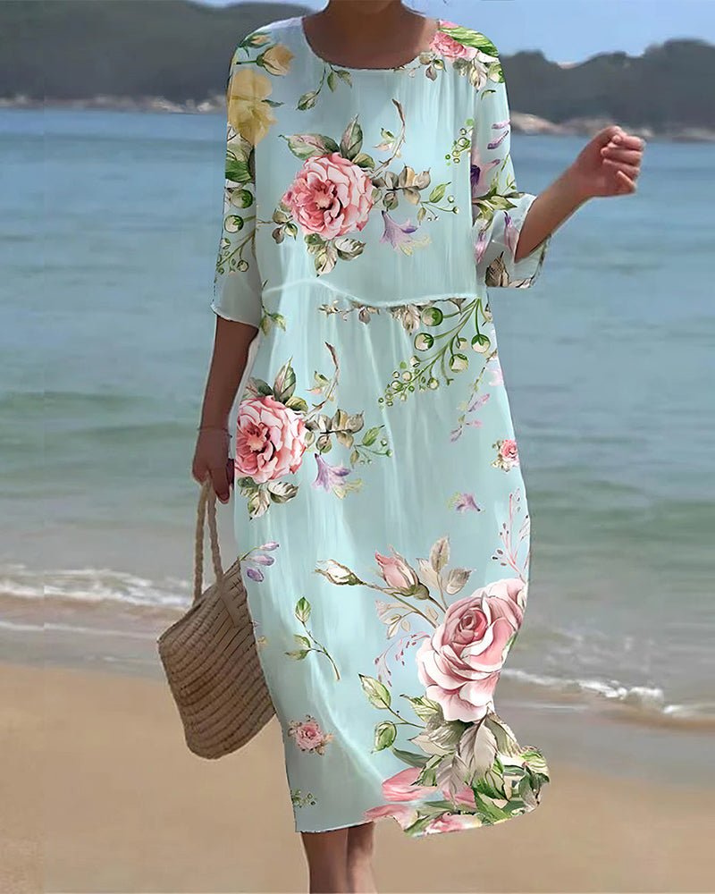 Miranda - Elegante jurk met bloemenprint - bellanza