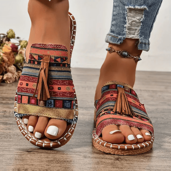 Mireille™ | Orthopedische Dames Sandalen met Boheemse Print - bellanza