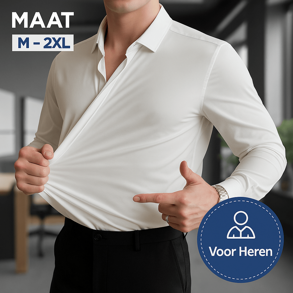 Mitchel | Kreukvrij stretchoverhemd voor heren (1+1 GRATIS) - bellanza