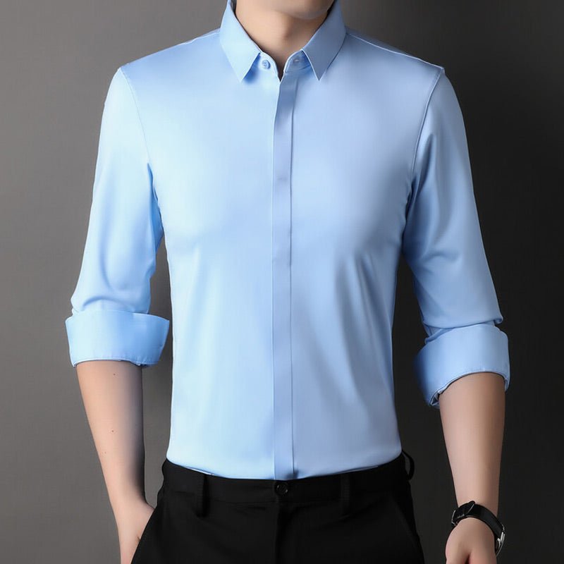 Mitchel | Camisa elástica antiarrugas para hombre (2 unidades, llévate 2 gratis) - bellanza