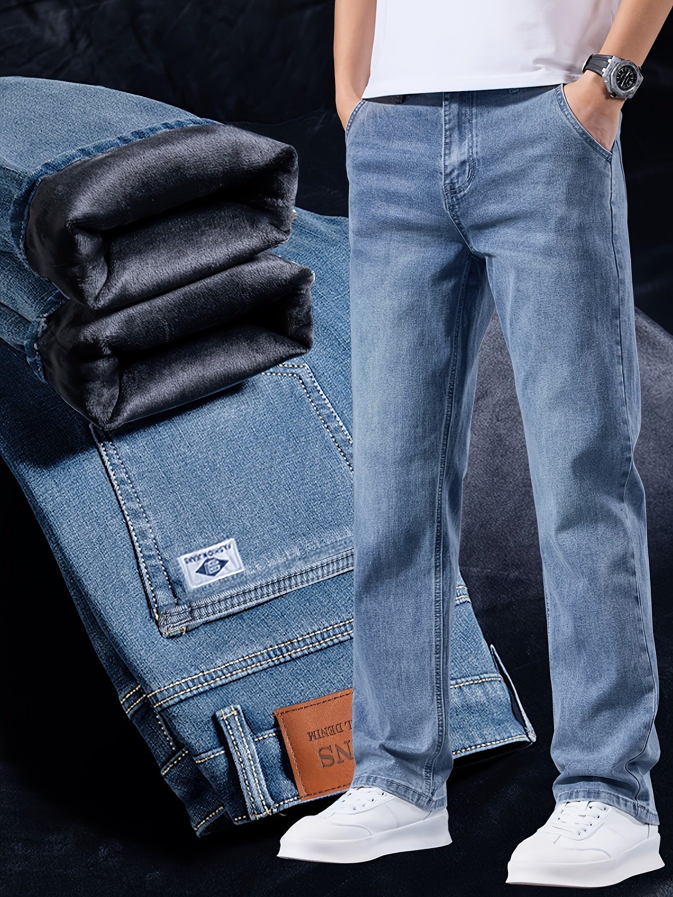 Morris | Slim casual winterbroek met wijde pijpen - Bellanza