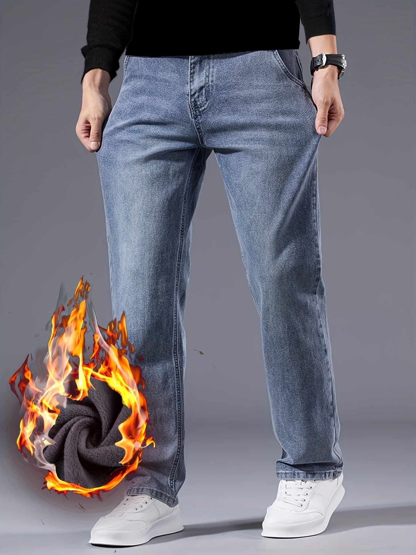 Morris | Slim casual winterbroek met wijde pijpen - Bellanza