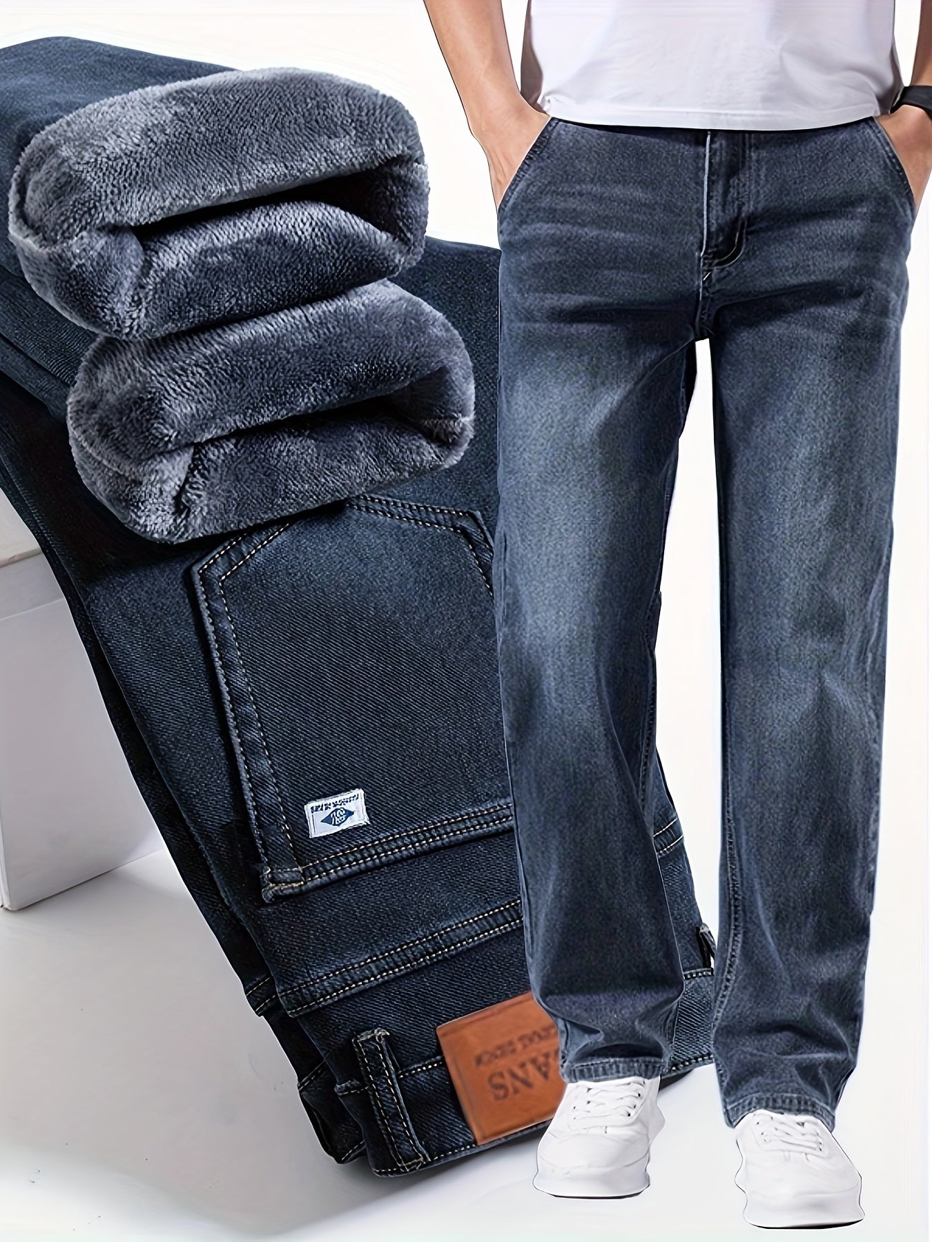 Morris | Slim casual winterbroek met wijde pijpen - Bellanza