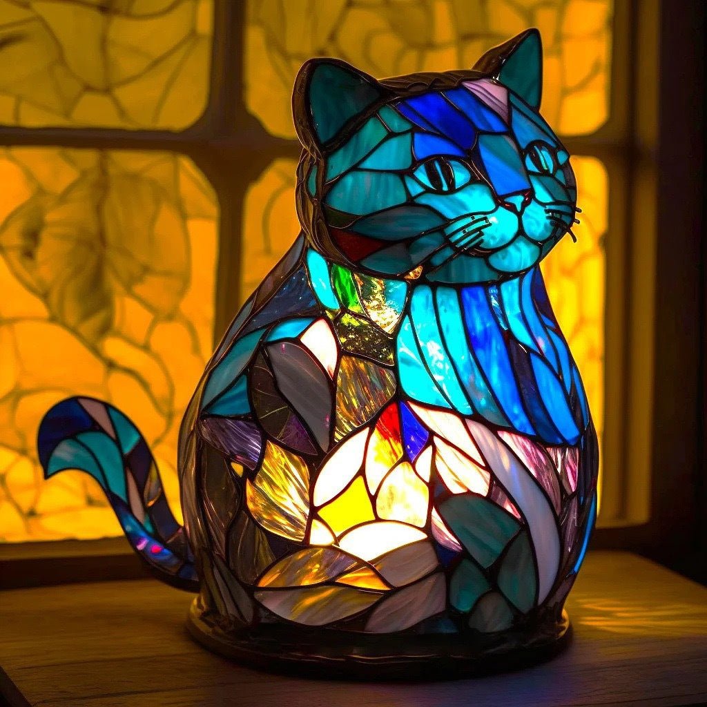Nala – Magische lamp voor katten van gekleurd glas - Bellanza