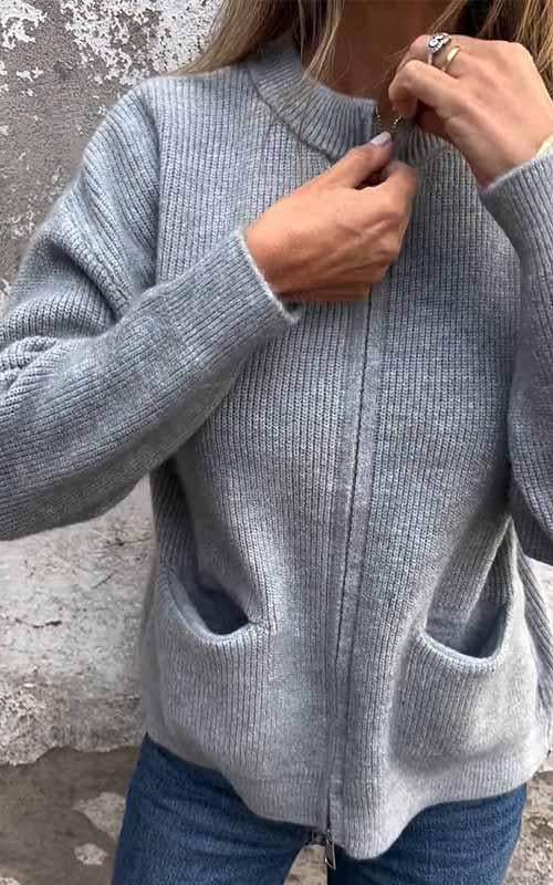 Odile™ - Zip - Stickad Jacka - bellanza