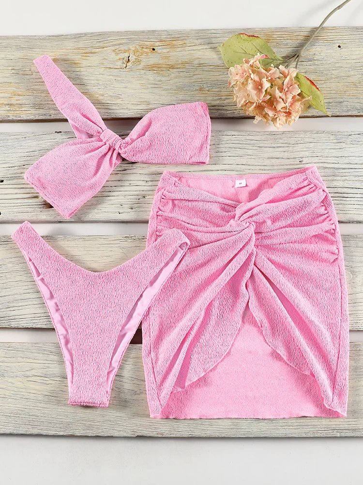 One Shoulder Bikini Set met Cover Up - bellanza