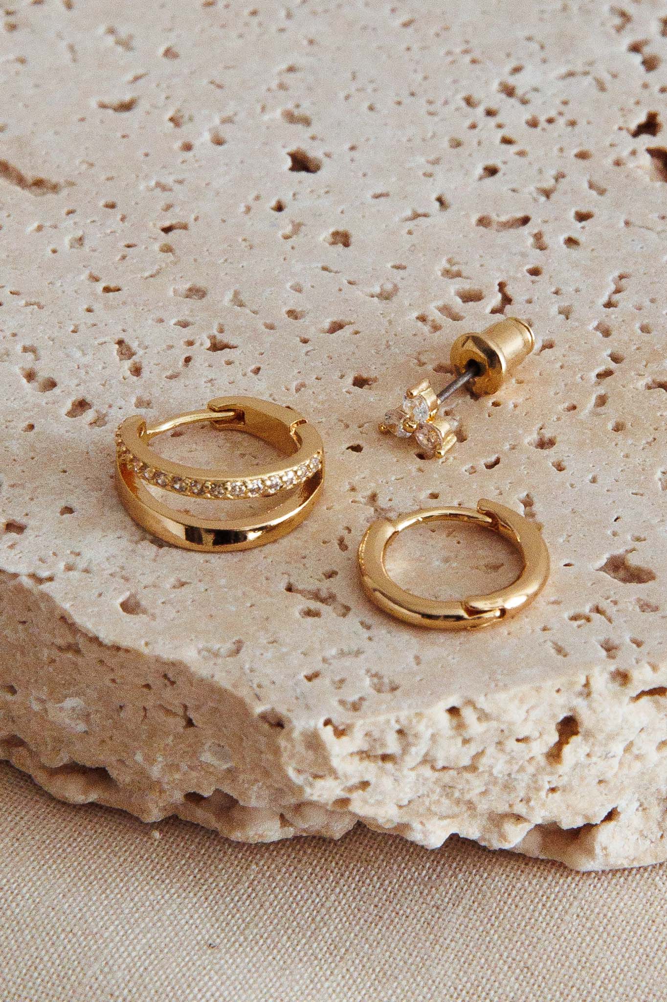 Oorbellen Accent Kristal Sedona Goud - Bellanza