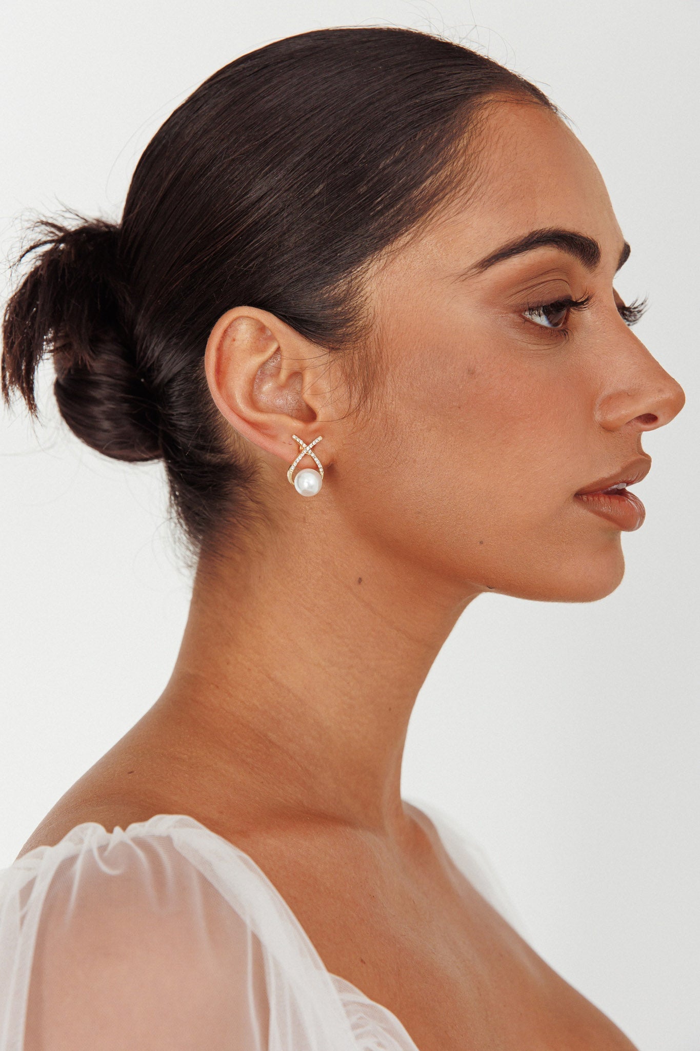 Oorbellen Aliyah Diamante X Parels Goud - Bellanza