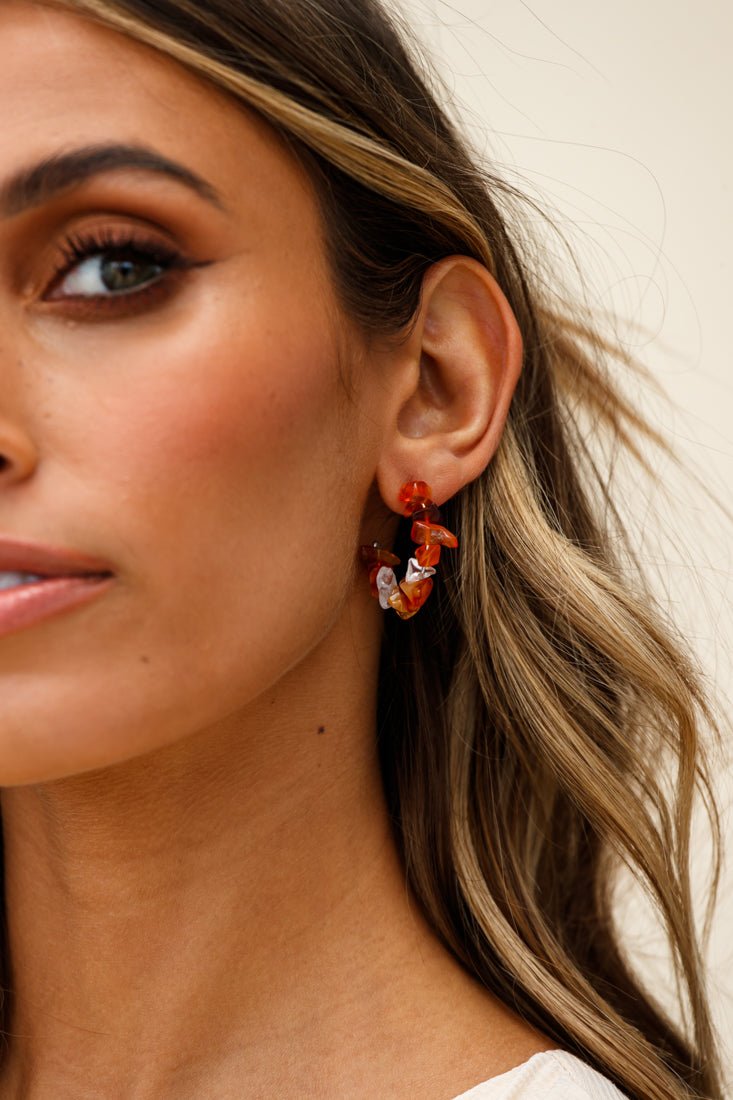 Oorbellen met ruwe steen Jasmine Tan - Bellanza