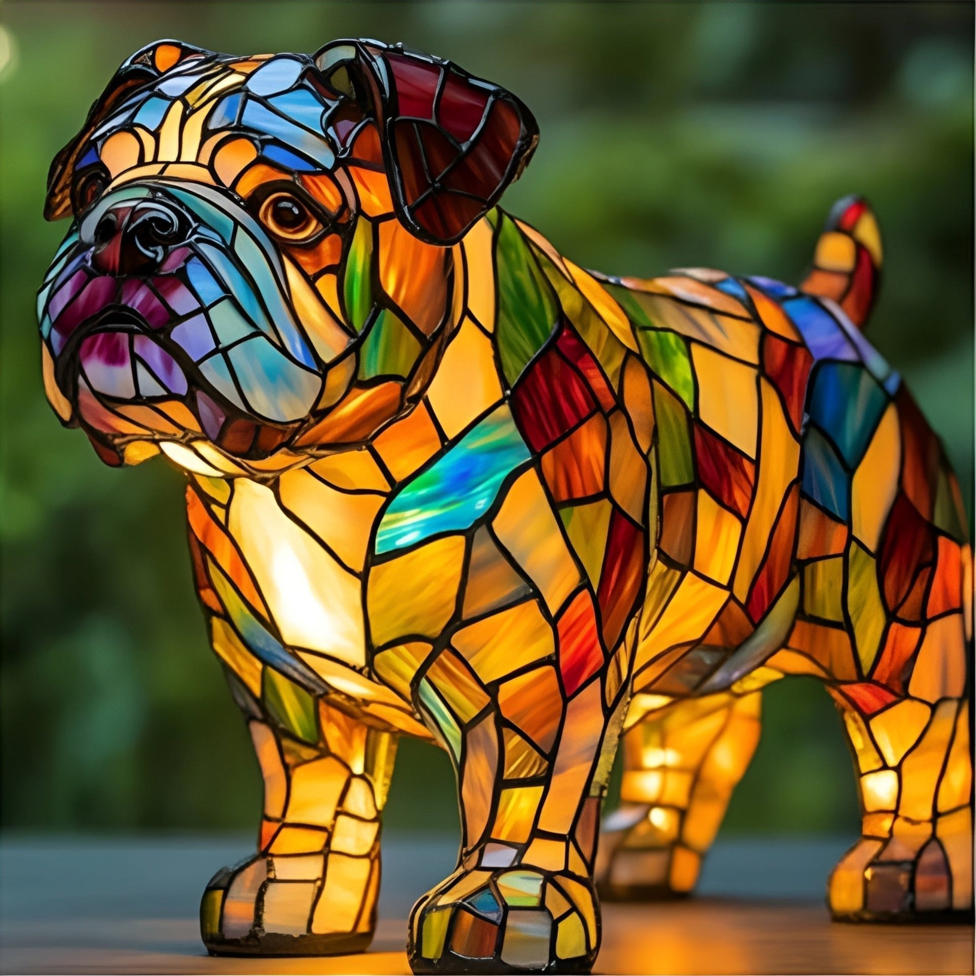 Papou – Magische hondenlamp van gekleurd glas - Bellanza