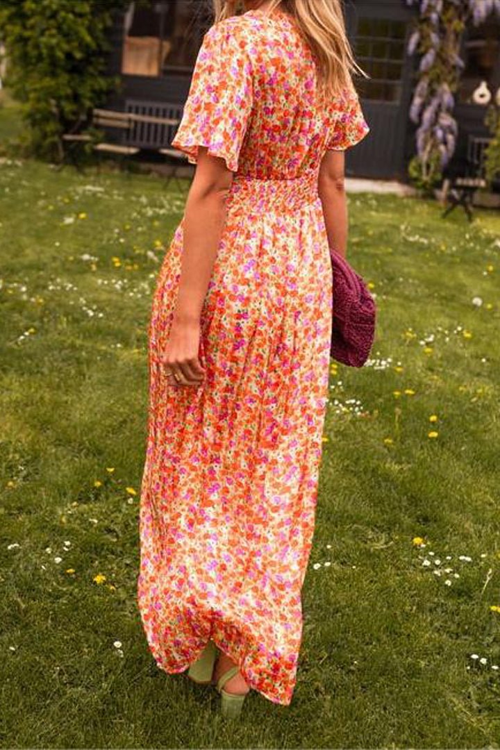 Pauline - Lange jurk met bloemen - bellanza