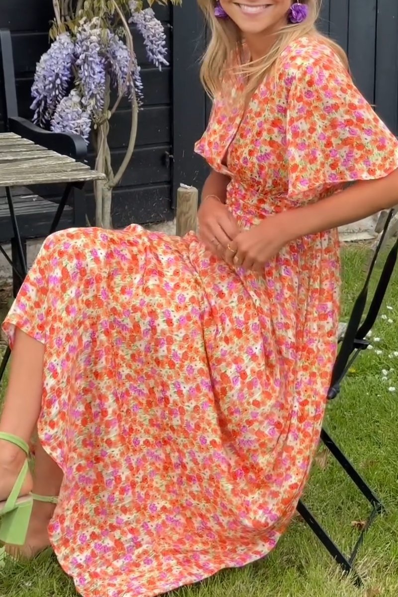 Pauline - Lange jurk met bloemen - bellanza