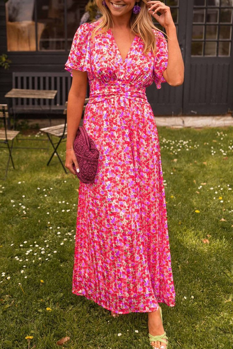 Pauline - Lange jurk met bloemen - bellanza