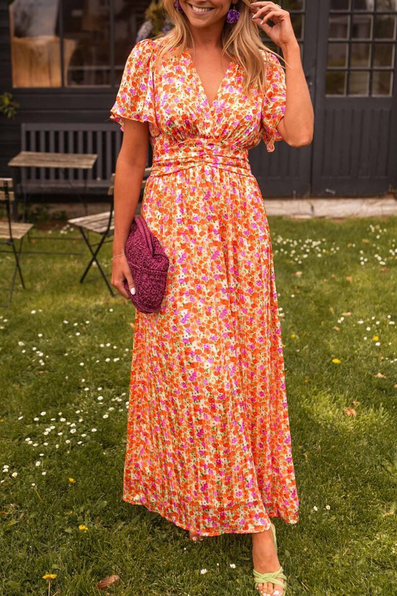 Pauline - Lange jurk met bloemen - bellanza