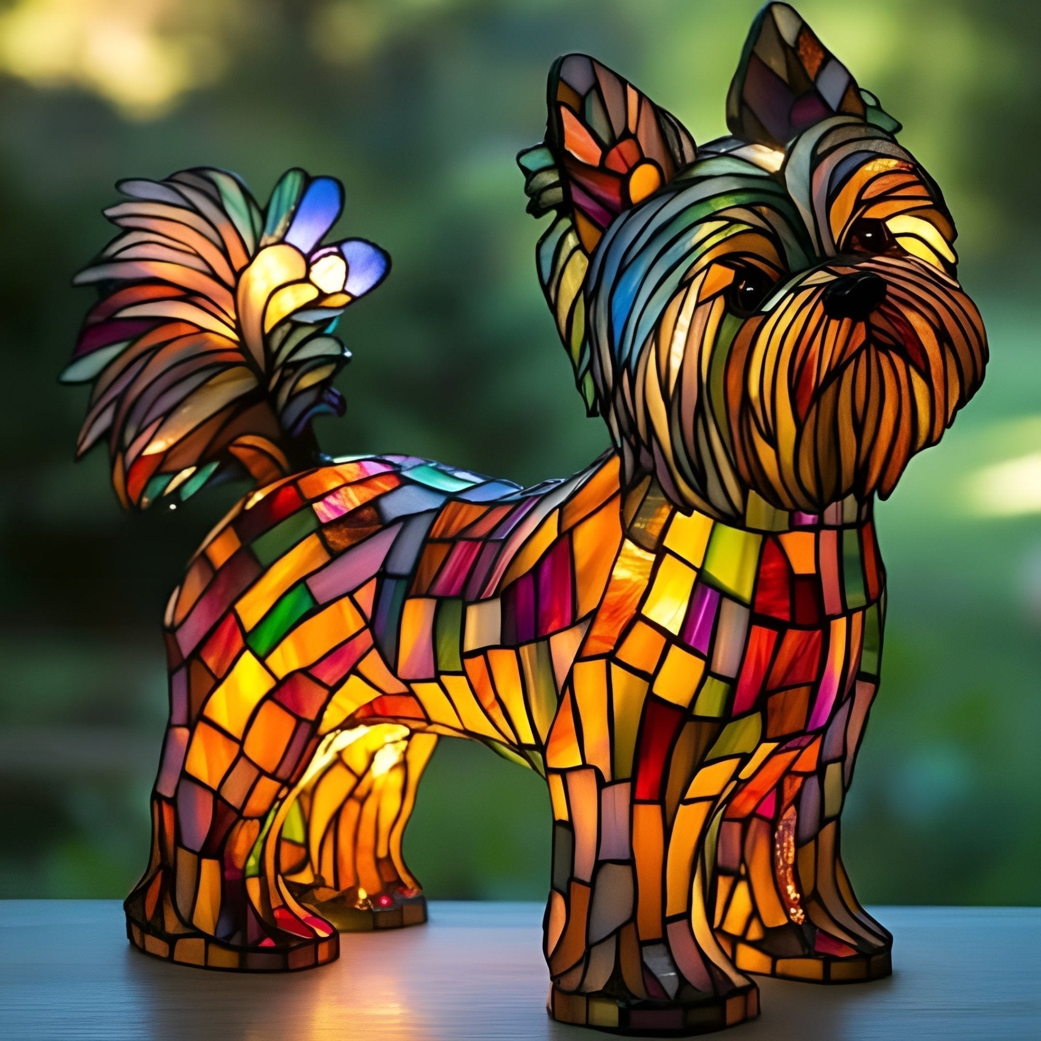 Plume – Magische hondenlamp van gekleurd glas - Bellanza