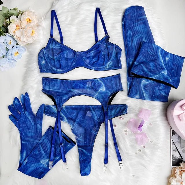 Poppy | 5 - Delige Tie Dye Lingerie Set - bellanza