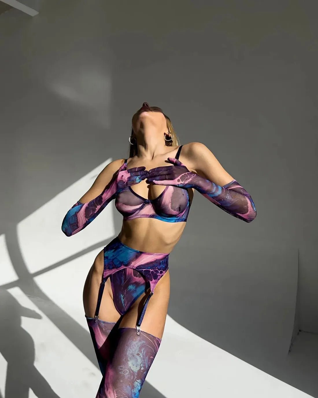 Poppy | 5 - Delige Tie Dye Lingerie Set - bellanza