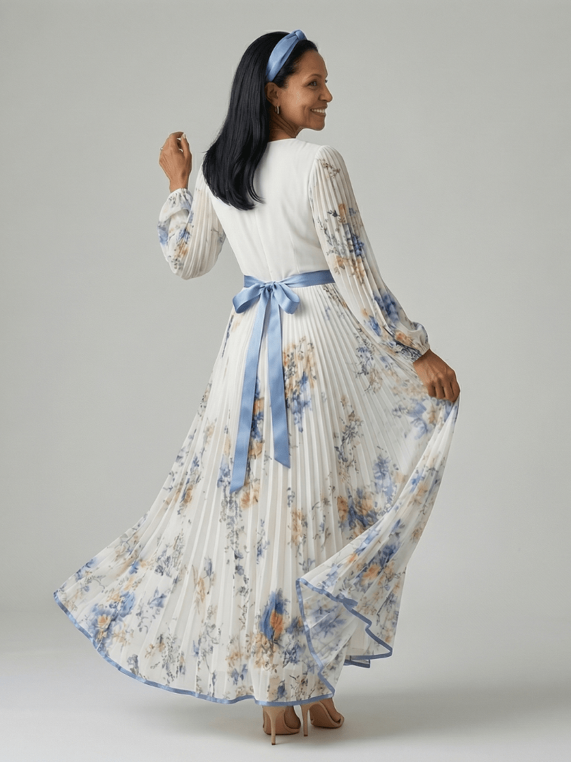 Rielle | Midi Plissé Wrap Jurk - Bellanza