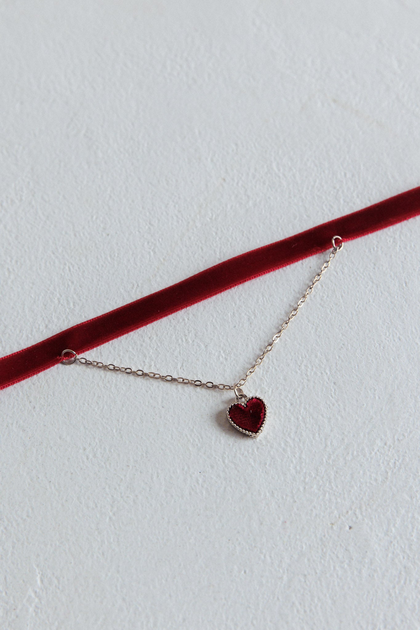 Rode Velours Choker Collier Rosie - Bellanza
