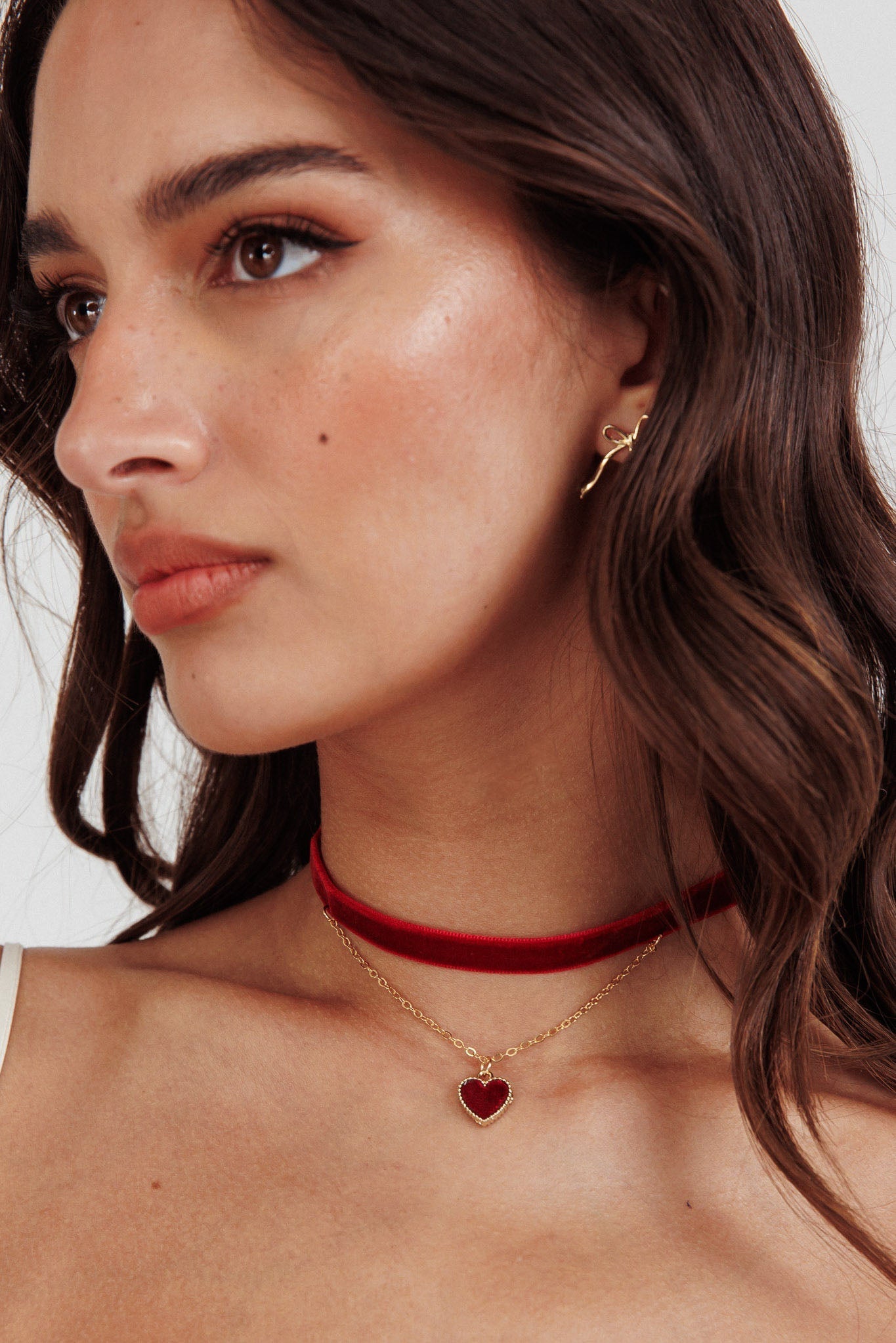 Rode Velours Choker Collier Rosie - Bellanza