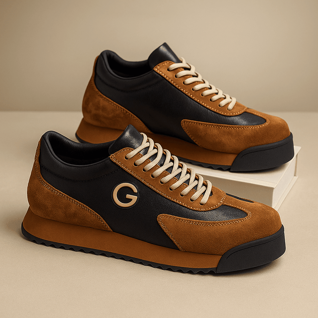 Ruel | Elegante retro sneakers van leer en suède - Bellanza