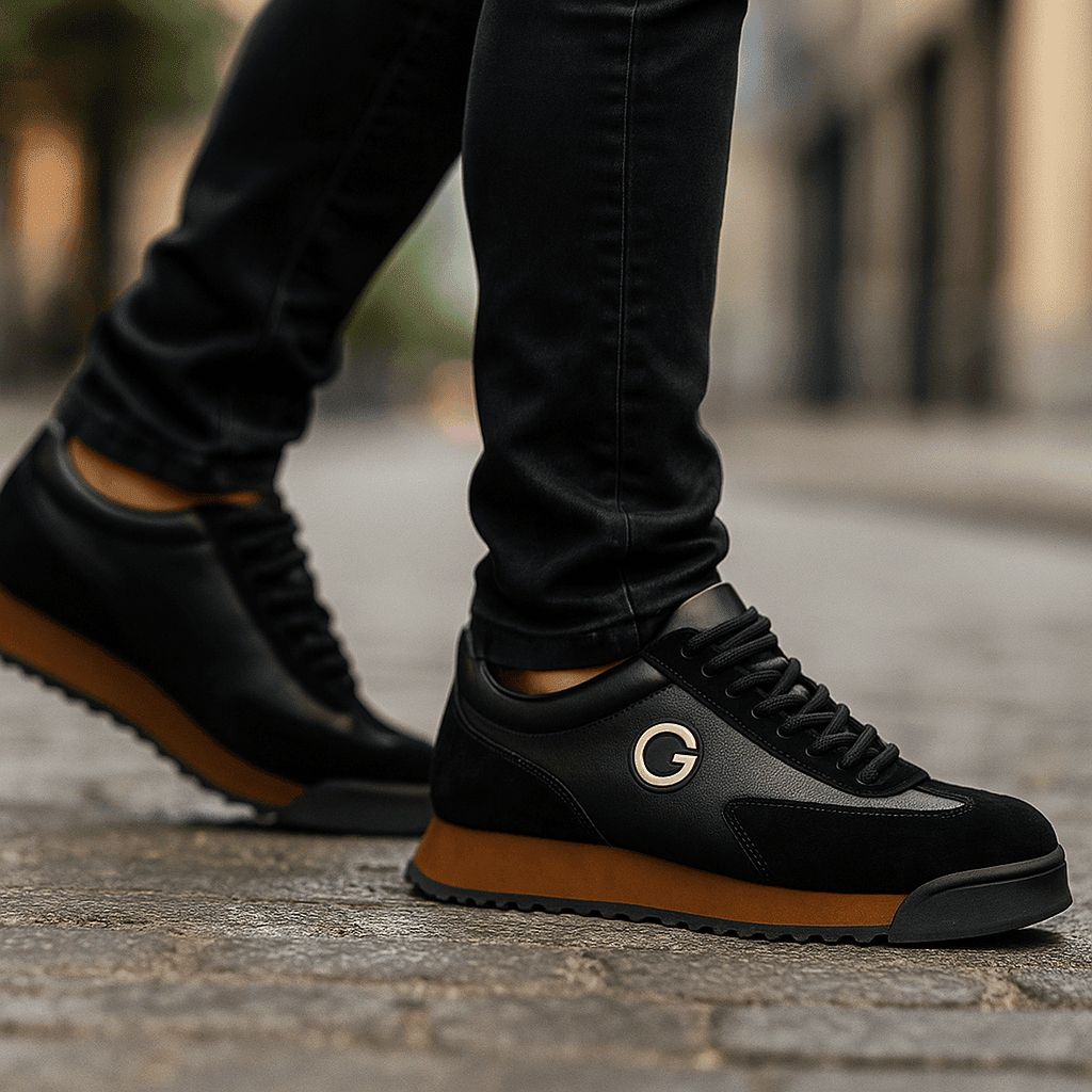 Ruel | Elegante retro sneakers van leer en suède - Bellanza