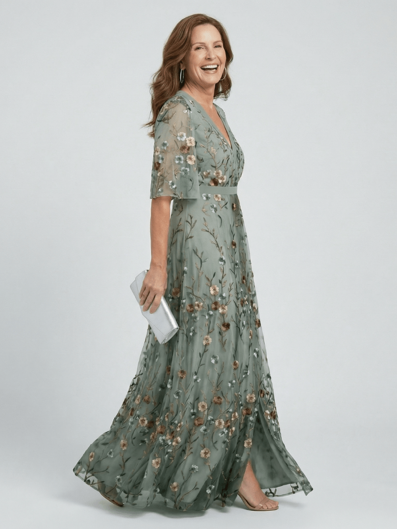 Selora | Maxi Jurk Halter Bloem Flow - Bellanza