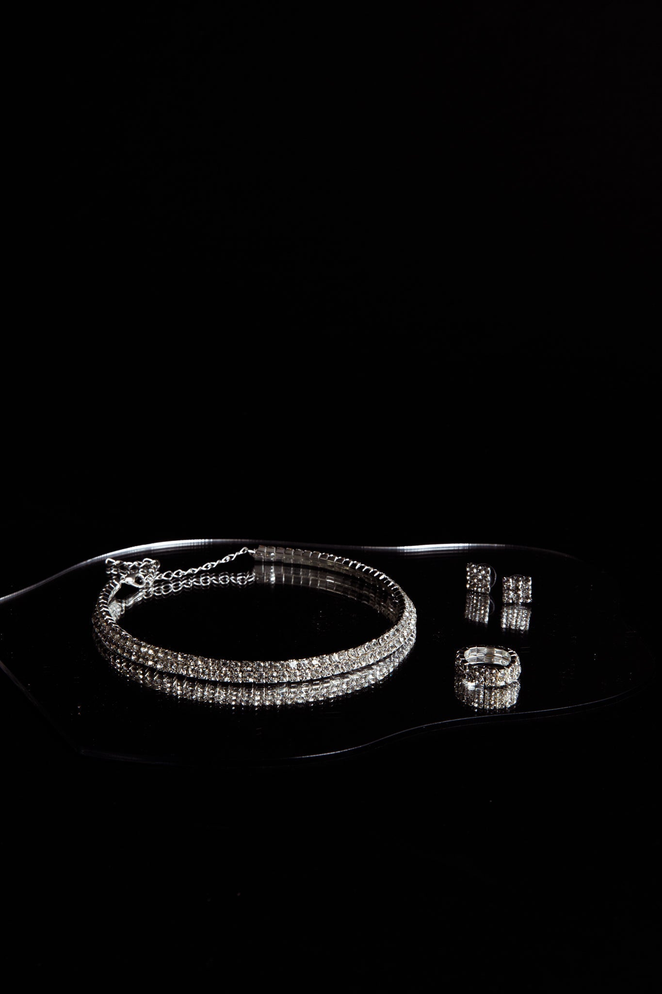 Set van Oorbellen, Ring en Ketting Suite Life Diamante Zilver - Bellanza