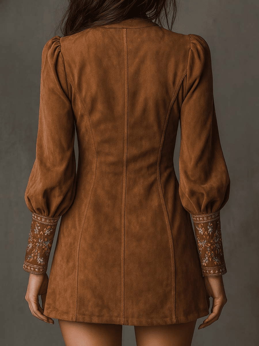 Sofia™ – Korte jurk met suède - look - Bellanza