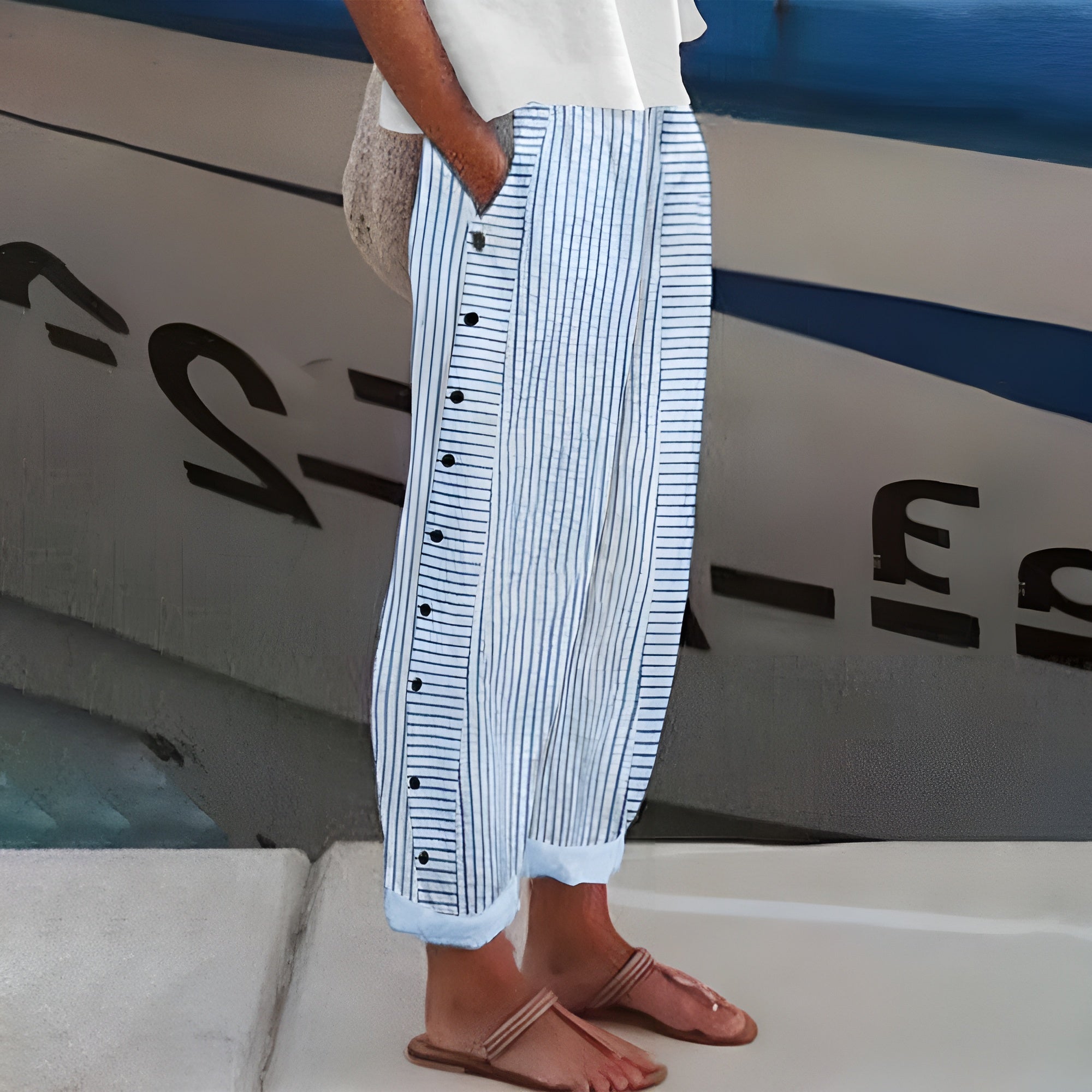 Solène | Casual Linnen Zomerbroek voor Dames - bellanza