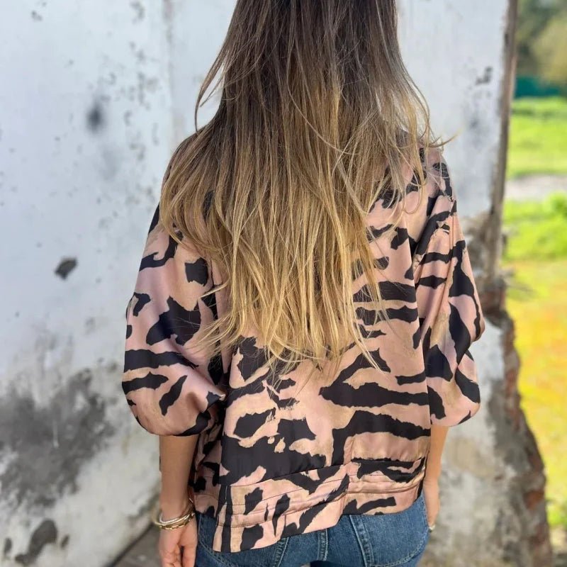 Sophie | Casual Dames Jasje met Zebraprint - Bellanza