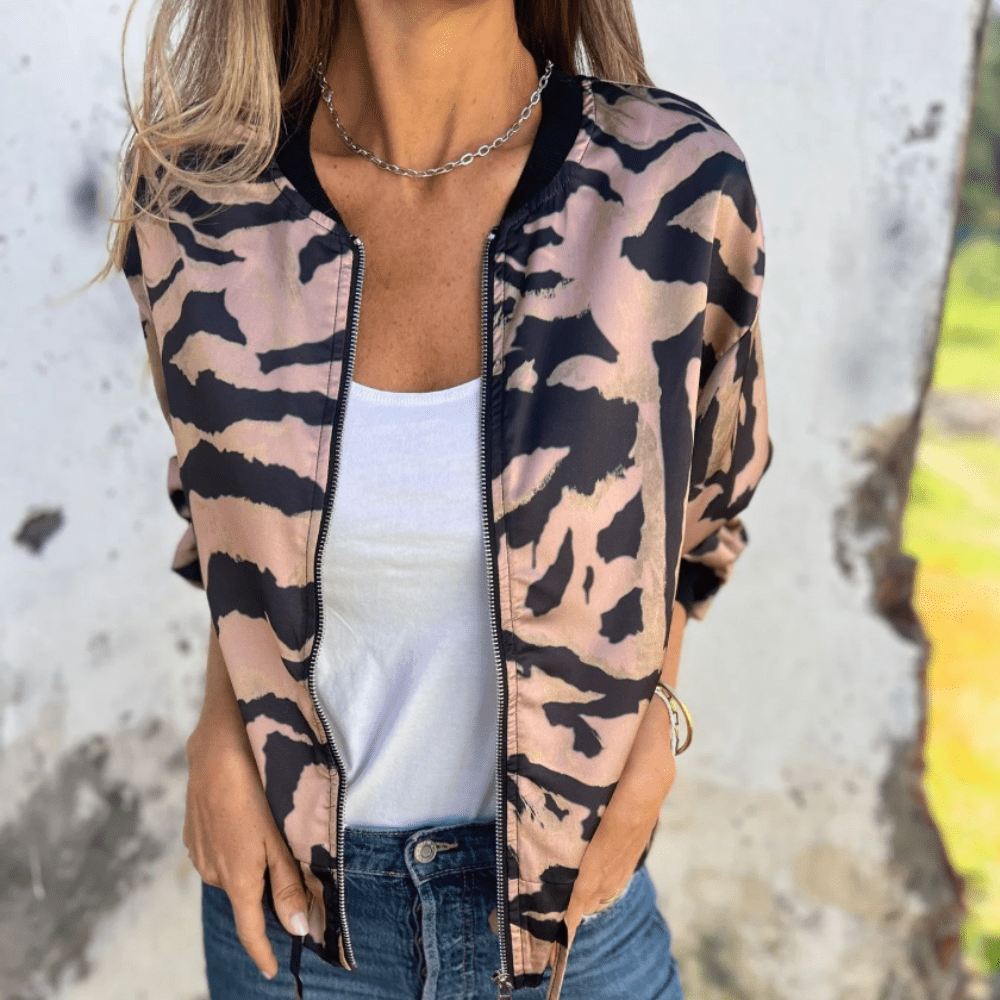Sophie | Casual Dames Jasje met Zebraprint - Bellanza