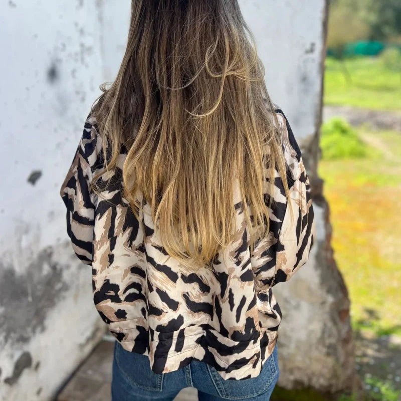 Sophie | Casual Dames Jasje met Zebraprint - Bellanza