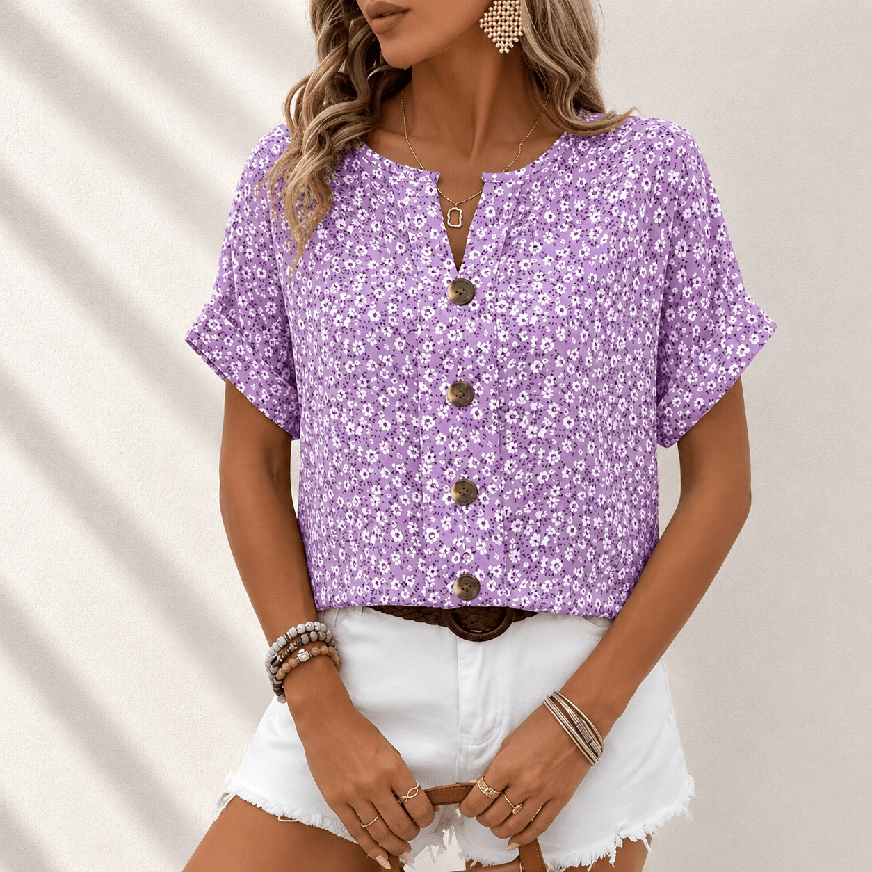 Sterre | Elegante bloemenblouse - Bellanza