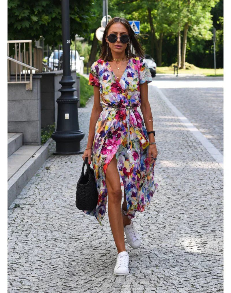 Suzanne - Elegante V - hals jurk - bellanza
