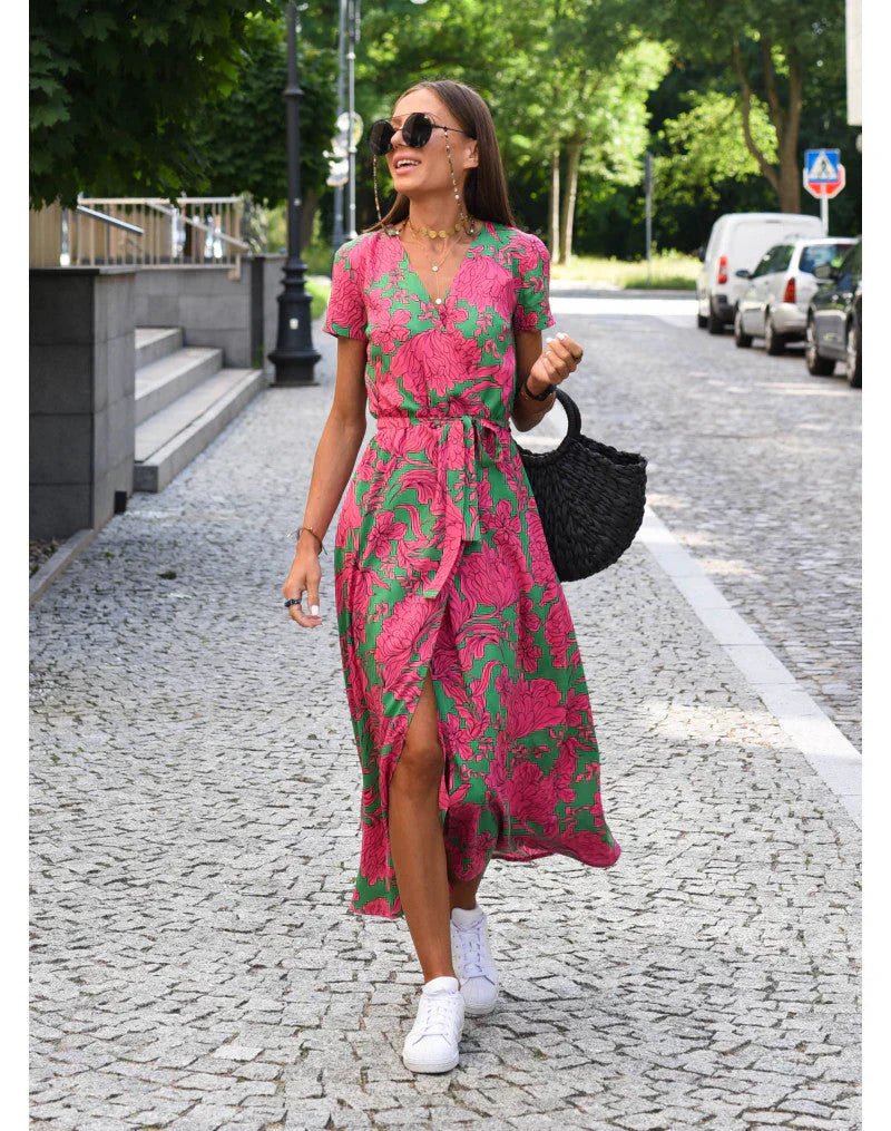 Suzanne - Elegante V - hals jurk - bellanza