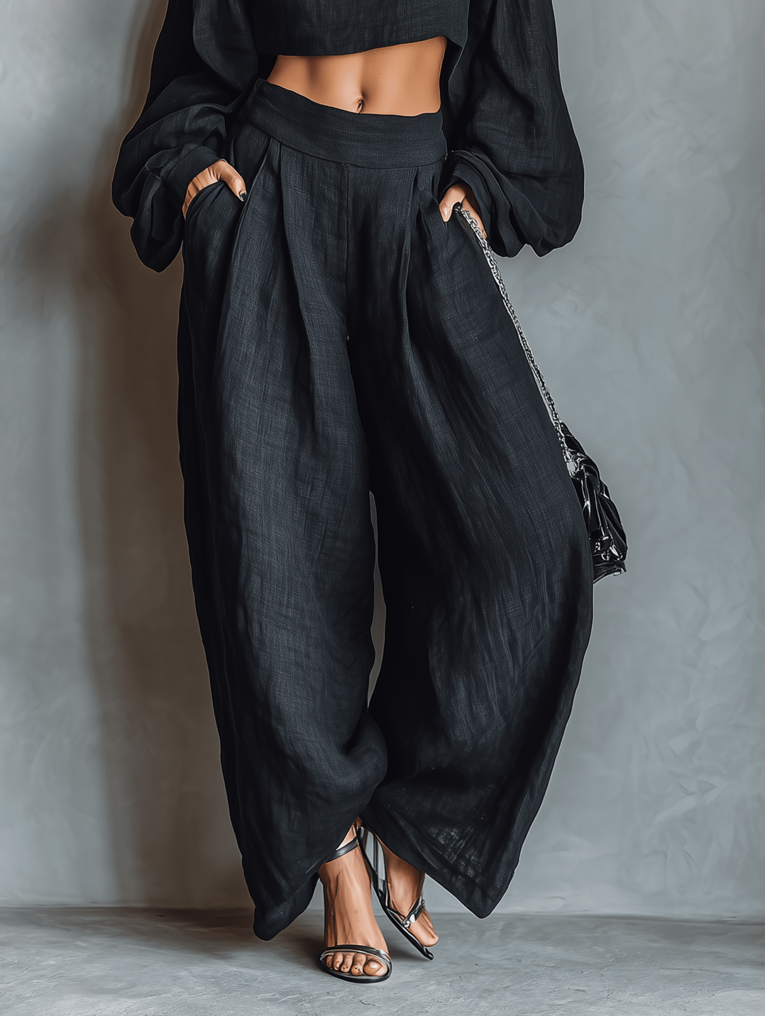 Tess™ | Set met blote schouders en brede broek - Bellanza