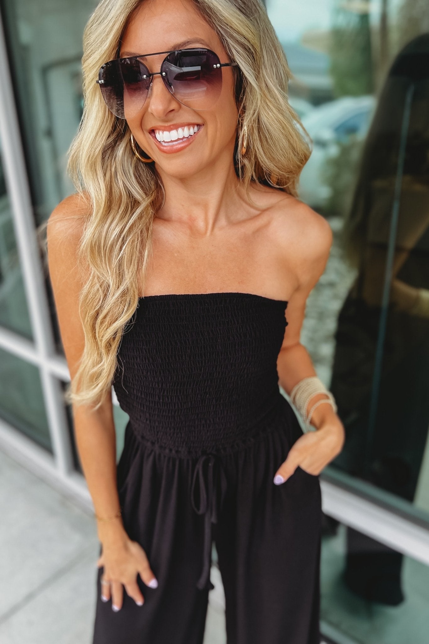 Trendy Off - Shoulder Jumpsuit - bellanza