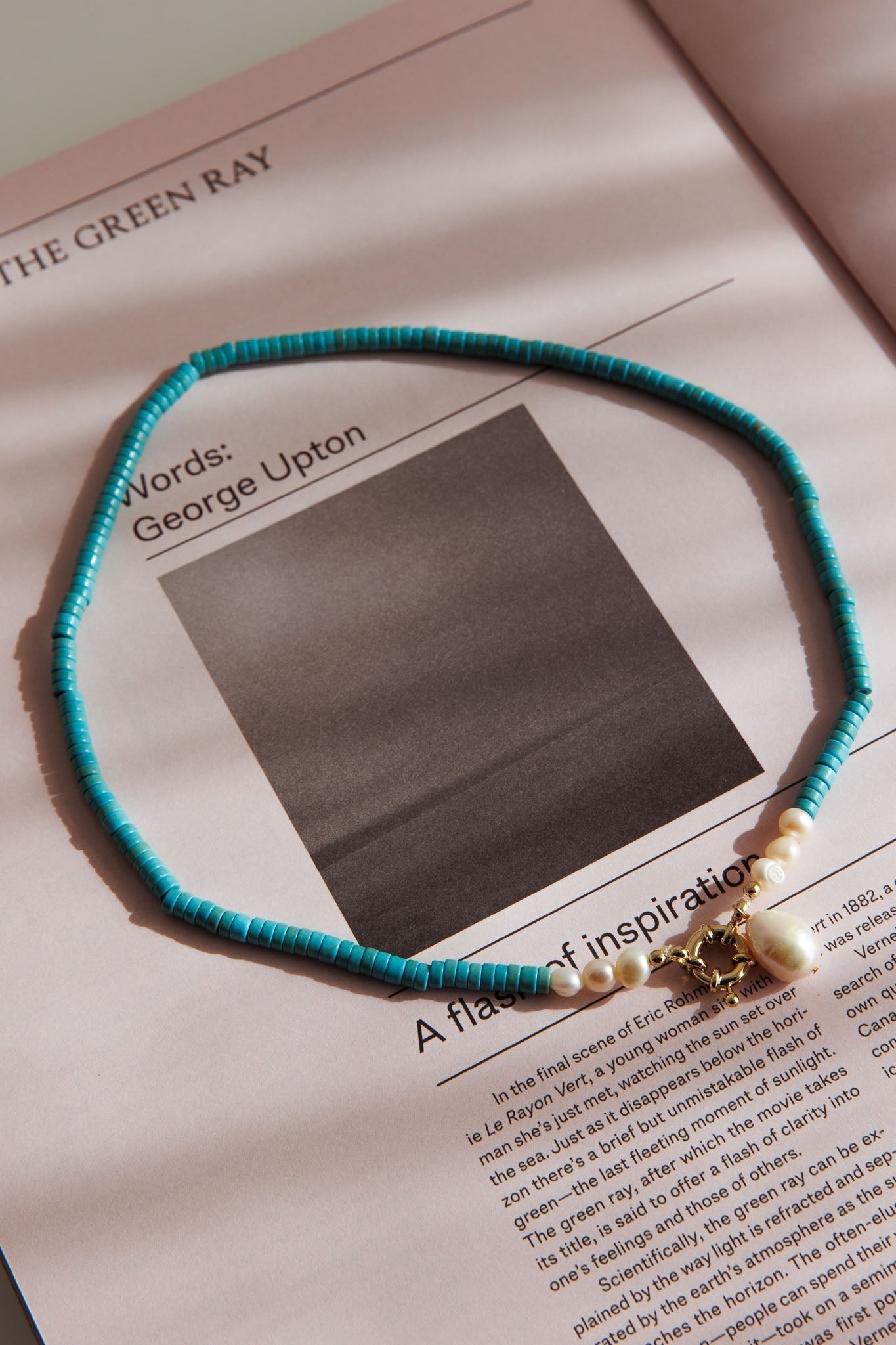Turquoise parelcollier Monaco in goud - Bellanza