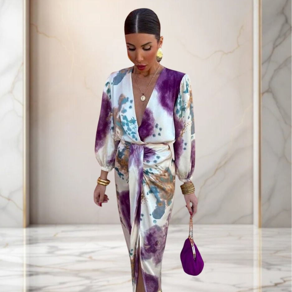 Valeria | Elegante jurk met strik in de taille - bellanza