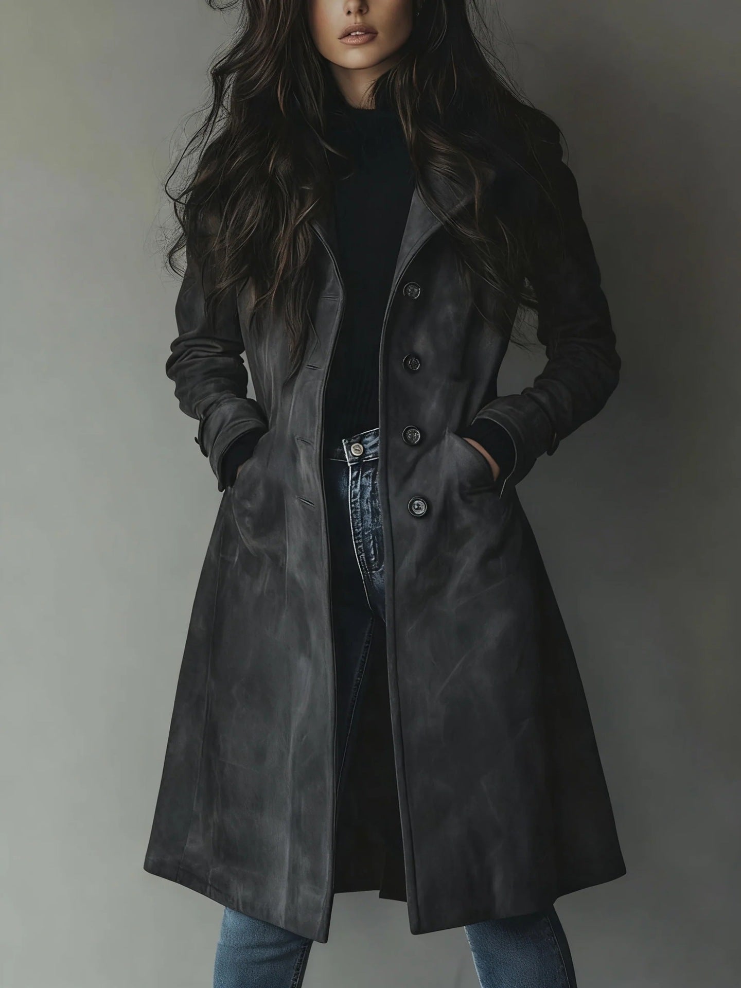 Valeria | Luxe Suède Trenchcoat - Bellanza