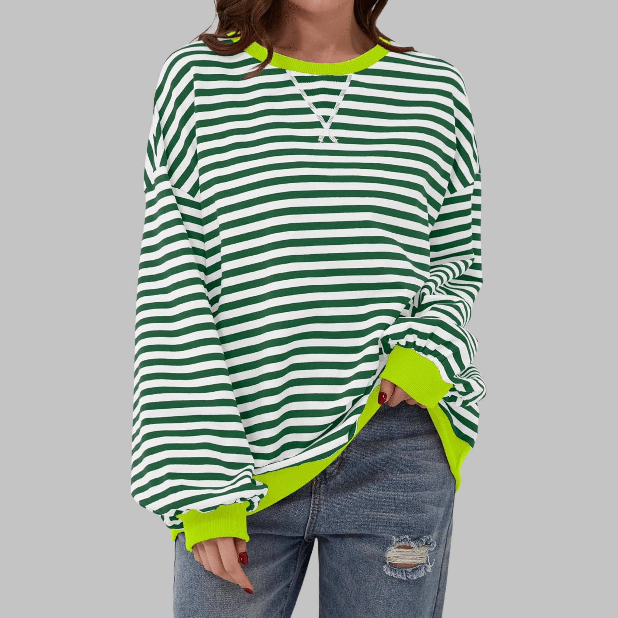 Veerle | Gestreepte sweater met ronde hals - Bellanza