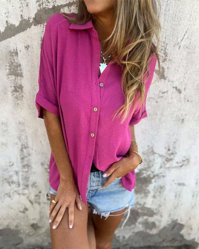 Velora™ | Casual Button - Up Shirt - bellanza